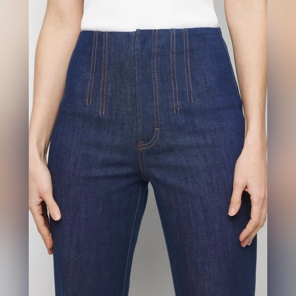 White House Black Market Women's Blue High-Waisted Jeans - Picture 2 of 4